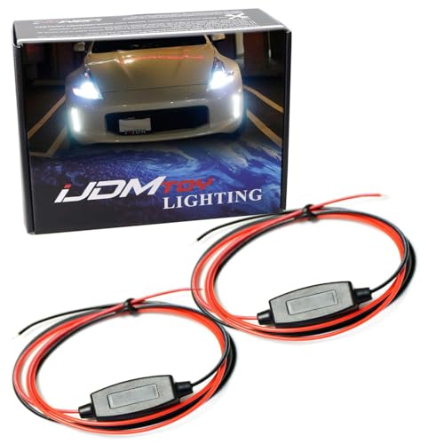 iJDMTOY Universal LED DRL Light Night Time Always On Enable Wiring Kit Compatible with Subaru BRZ, Nissan 370Z, Toyota Prius, etc
