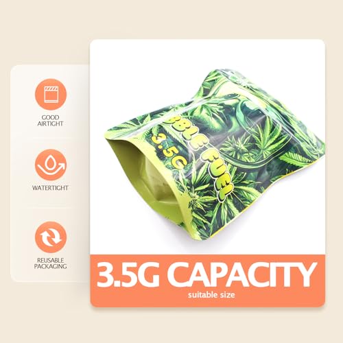 Travel Storage Bag, 3.5g Standing Self Sealing Bag, Waterproof, Dustproof, 4.92x3.74 Inches, Random Pattern (20)4