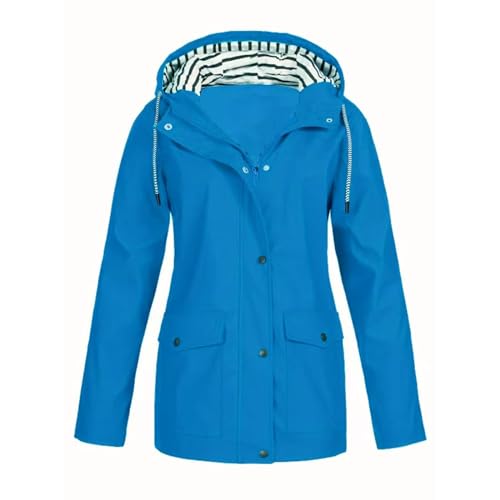 Chubasquero ligero para mujer, anorak impermeable con cremallera y manga larga para la lluvia