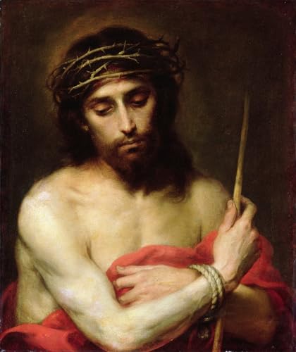 Toile murale tableaux peinture Murillo Le Christ homme des douleurs pour décoration salon et chambre