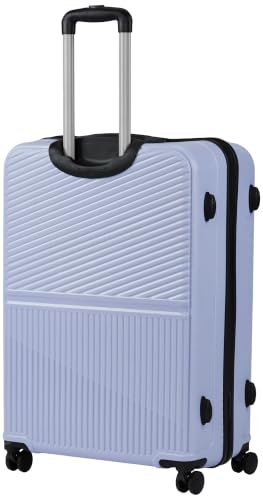 Image of Teakwood Large Size 8 Wheels Trolley Bag, Hard Cabin with Zipper Closure, Adjustable Push Button & Cross Side Strap, Number Lock System 360 Degree (Large, Lavender)