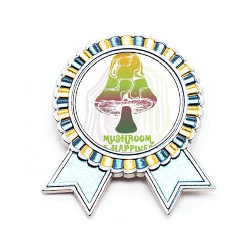 Broche créature champignon vert en métal taille M accessoire de sac