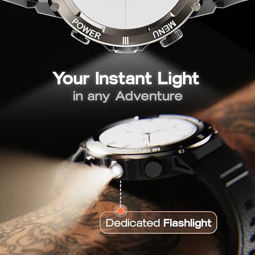 Image of GOBOULT Tuff Hawk Smart Watch 1.39'' HD Display, BT Calling, Working Crown, 150+Watchfaces, 450 Nits Brightness, AI Voice Assistant, SpO2 Monitoring (Green) (Black)