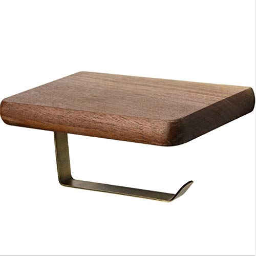 XYNSNDB Porta Rotolo in Noce Nera Porta Asciugamani in Legno Porta fazzoletti Porta Carta igienica Portaoggetti ad Angolo Arrotondato