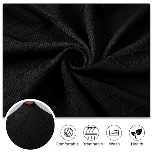 Lebaley-Dining-Bench-Cover-Stretch-Jacquard-Bench-Slipcover-Dining-Bench-Seat-Protector-Washable-Dining-Room-Bench-Cover-Removable-Dining-Bench-Protector-for-Kitchen-Living-Room-Bedroom-Black Lebaley Dining Bench Cover Stretch Jacquard Bench Slipcover Dining Bench Seat Protector Washable Dining Room Bench Cover Removable Dining Bench Protector for Kitchen Living Room Bedroom Black