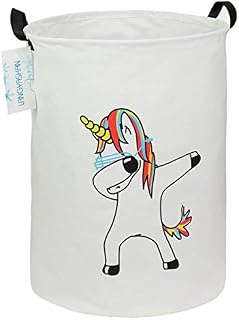 LANGYASHAN Storage Bin，Canvas Fabric Collapsible Organizer Basket for Laundry Hamper,Toy Bins,Gift Baskets, Bedroom