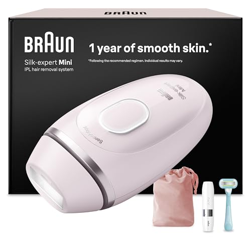 Braun Smart IPL Geräte Haarentfernung Silk·expert Mini — Dauerhafte Laser Haarentfernung für Zuhause, Designed in Germany — Inkl. Etui, Mini-Gesichtstrimmer, Venus Rasierer — PL1112, Rosa