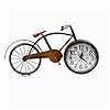 Desktop clock retro household desk clock european creative metal bicycle type table clock living room study room old furniture gift  urban country home decor