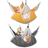 Ferret Hammock,2Pcs Soft Plush Small Animal Hanging Hammock,Warm Double Layer Rat Hammock,Hamster Hi