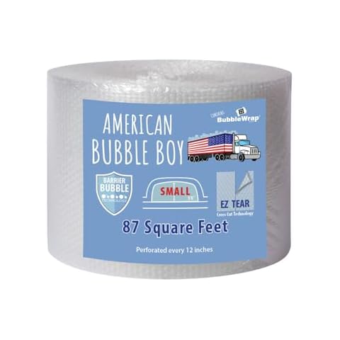 Small Coreless Bubble Pack - 12 inch x 87 ft. Bubble Wrap Shipping Packing Moving Supplies Perforated Every 12” for Packing and Moving - American Bubble Boy Cover
