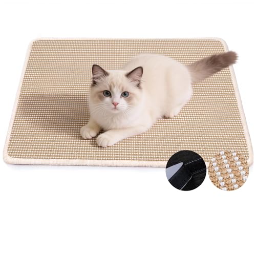 Petinstinct Cat Scratcher Mat, 23.6"x 15.7" Natural Sisal Cat Scratch