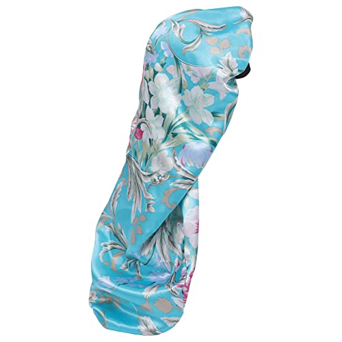 Long Satin Bonnet Sova Cap Silk Bath Cap Hair Bonnet Med Elastiskt Band Natt Sova Cap Head Wrap För Kvinnor Lady Girl Braids Dreadlocks Sky- Blue