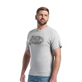 Justin J-G3179 Logo Tee for Men - Comfortable Western Style T-Shirt, Soft Cotton-Polyester Blend, Tagless Neck, Everyday Wear, Heather Grey - Medium