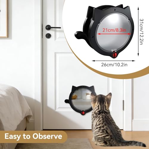 Katzentür, Katzentür Innentür Verriegelung Katzenklappe Tür Magnetische 4 Verriegelung Modi Sichere Kunststoff Automatische Haustier Safe Hundetür für Innen Außentüren (schwarz)