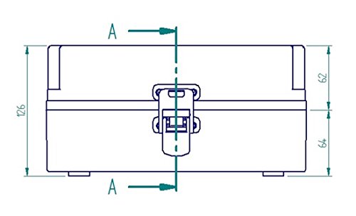 Caixa plástica 250mmx160mmx120mm Com Fecho E Dobradiça