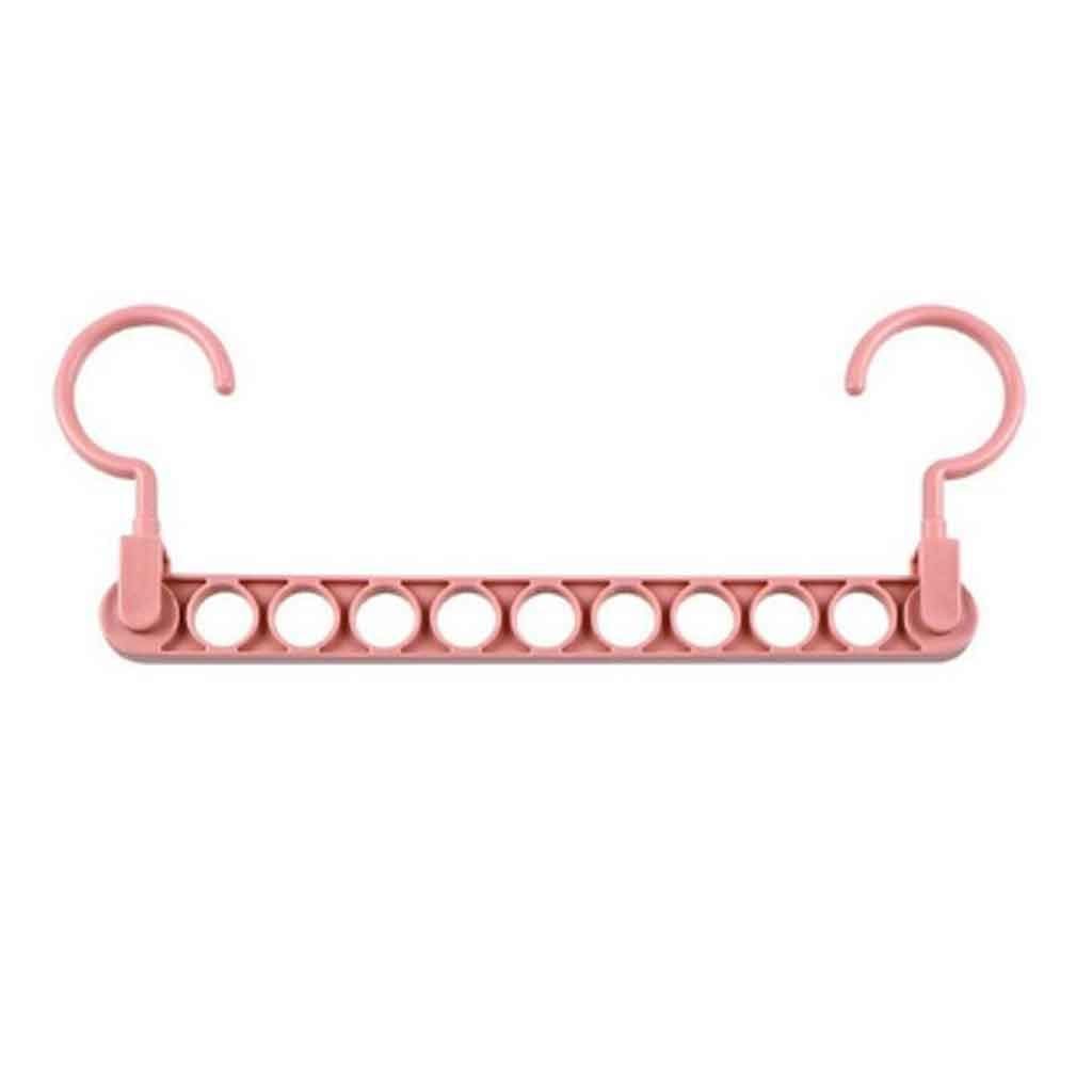 MOBYGKFY Nine-hole Magic Hanger Multi-purpose Hanger Home Magic Storage Artifact Anti-skid Drying Rack Space Saving(Rosso)