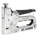 Cecotec Grapadora Manual para Grapas, Grapas en U, Clavos y Clavos sin Cabeza FastTacker 4in1 Full Equip, Extracción de Grapas Fácil, Regulador de Potencia, Incluye 8000 Grapas, Quitagrapas y Maletín