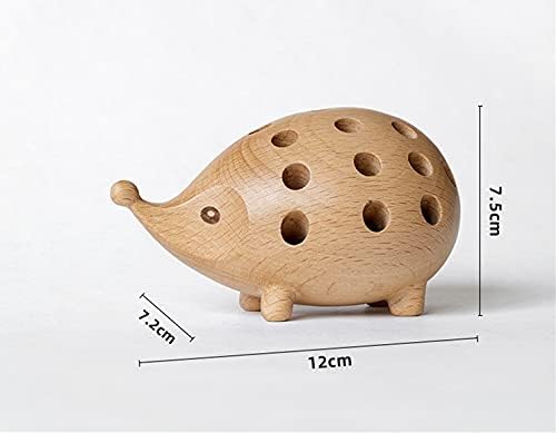 Hedgehog Wooden Pen Cup Pencil Holder for Desk Decor Organizer Creative Home Tabletop Ornament Lovely Gift Wooden Storage