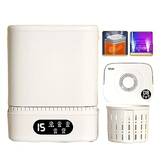 5L Mini Bucket Portable Washing Machine, can Wash Small Clothes, Suitable for Small Space, Does not Occupy a Lot of Space (Color : White 2 Bucket+Dehydration)