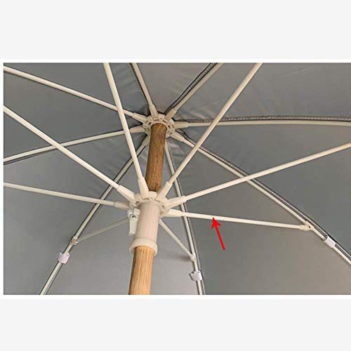 2.2M UV40 Patio Umbrella, 8 Ribs Wood Garden Parasol Water Repellent with Cross Base for Beach/Piscine/Patio Outdoor Parasol Sun Shade Tent good – vue 3