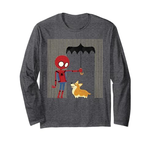  Marvel Spider-Man Far From Home Corgi In The Rain Long Sleeve T-Shirt