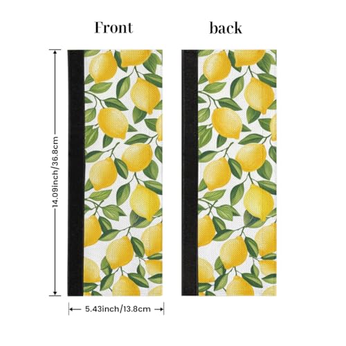 Image of Pardick Refrigerator Door Handle Covers Set of 2, Fruit Lemon Fridge Handle Covers Appliance Handle Covers Protector for Microwave Oven Stove Dishwasher, Keep Your Kitchen Appliance Clean