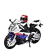 Modèle de Moto Modèle de Voiture de Moto 1/12 pour S1000RR Course Motos Simulation Alliage avec Casque Son et lumière Collection Enfants Jouets Cadeau Maquette de Moto (Color : White with Box)