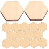 iplusmile 200 piezas Adornos Colgantes de Madera Hexagonales para Manualidades DIY Decoración Bodas Cumpleaños Navidad