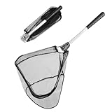 KescherAb Fishing Net, Fishing Landing Net with Pole Handle, Collapsible Telescopic Fishing Gear Net, Extends to 21-51Inches Landing Net, Fishing Net, Butterfly Nets for Kids Women Men