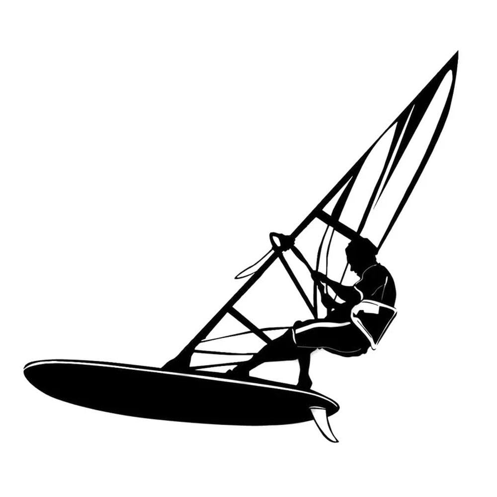 Car Stickers Vinyl Decal Windsurfing Motorcycle Decorative Accessories Laptop Helmet(Black)