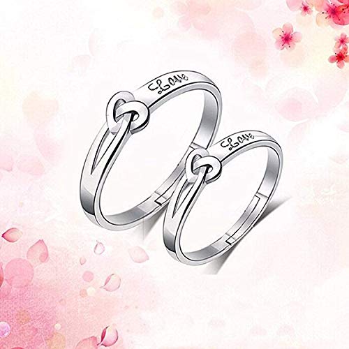 Heart Love Silver Adjustable Couple Finger Ring (FRCO1103116R)