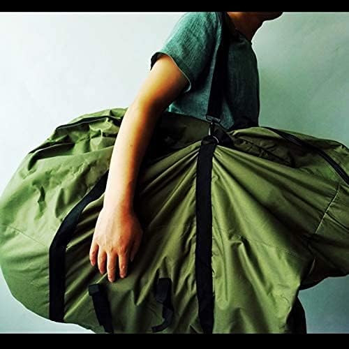 Person carrying the canvas bag with a scooter inside over their shoulder