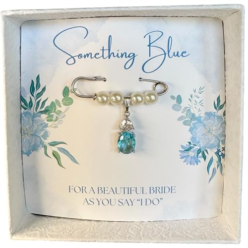 Something Blue Bridal Bouquet Charm – Elegant Wedding Keepsake Pin