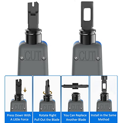 Punch Down Impact Tool With 110 And 66 Blades, Network Wire Cable Cat6/Cat5E Telephone Impact Terminal Insertion Tools #TOP4