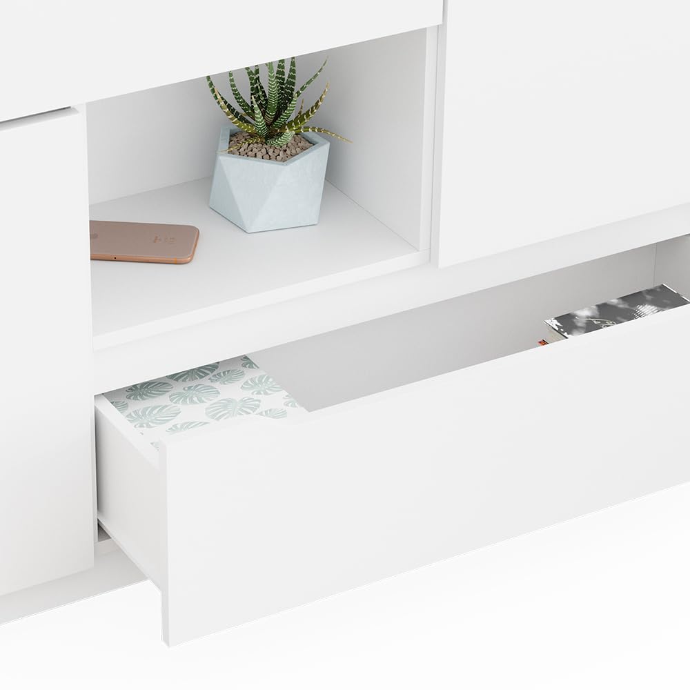 Vicco Cassettiera per camera da letto Ruben, Bianco, 120 x 84 cm | per riporre abiti e oggetti di uso quotidiano