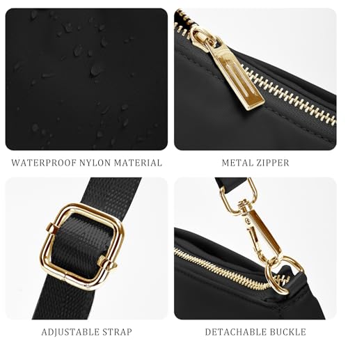 Shoulder Bag for Women Handbags with Adjustable Strap Underarm Purse Mini Clutch Purses Trendy Crescent Bags 1L 5