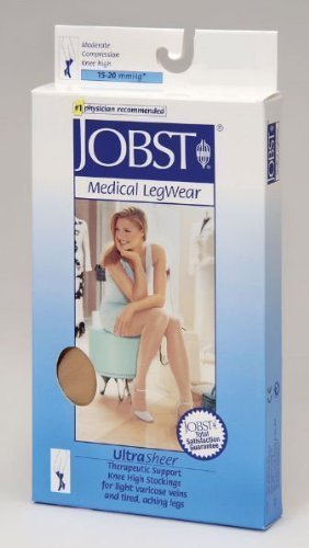 Image of BSN Medical 119609 Jobst Compression Stocking, Knee High, Closed Toe, Petite, 15-20 mmHg, Medium, Suntan