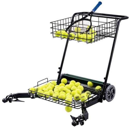 Raccoglitore di palline da tennis, grande capacità, ruota universale silenziosa, struttura in lega di alluminio per scuole, allenatori e club