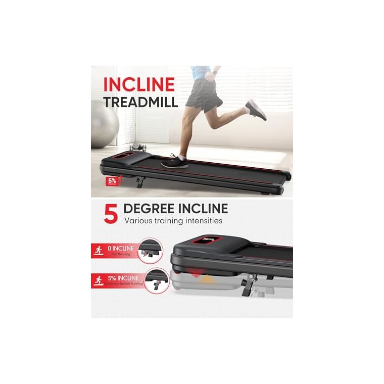 WELLFIT Home Treadmills with Incline, Auto Incline Treadmill, Under Desk Walking Pad, Max 400+lbs Weight Capacity, Foldable Treadmill for Small Space, Long Stride, Adjustable Handle Height, Easy Move - Image 3