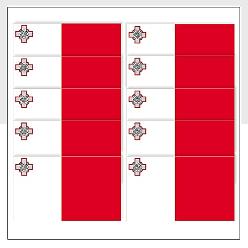 Malta Flag Laptop Stickers Pack of 10 (25 x 15mm) Waterproof MLT Labels for Bike Van Fridge Helmet Packwith® #P1093 Malta Flag Laptop Stickers Pack of 10 (25 x 15mm) Waterproof MLT Labels for Bike Van Fridge Helmet Packwith® #P1093