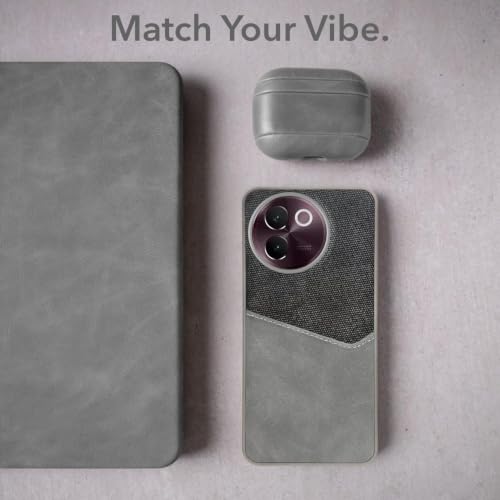 Image of Jkobi Back Cover Case for Vivo V30e (Dual PU Leather Stitch | Professional Minimalist | Soft and Flexible)