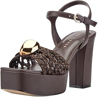 Marc Fisher LTD Women's Cabell Heeled Sandal Dark Brown 11 Medium