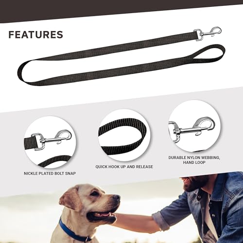 Image of Camo Dog Leash - Camouflage Dog Lead Waterproof with Easy Grip Loop - 1 Inch x 6 Feet, Digi Camo Blue