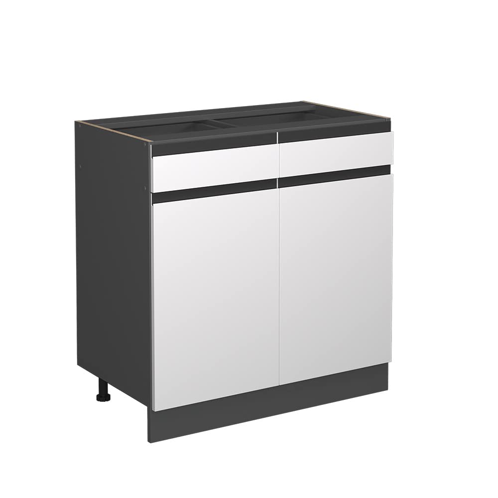 Vicco Kitchen base cabinet Raul, White, 80 cm J-Shape, without worktop, for flexible combination within modular kitchen systems