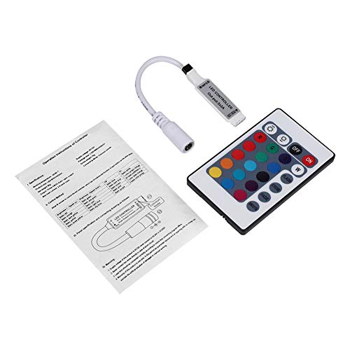 Acouto Contrôleur IR, Mini 17/20/24/44 Touches Télécommande sans Fil IR à Distance pour 3528 5050 RGB LED Light Strip LED LED Controller(IR24)