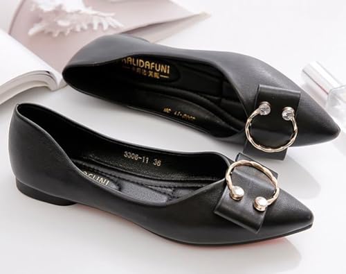 Women's Flats Fashion Buckle Flats Shoes Pointed Toe Ballet Flat Slip On Comfortable Dress Office Work Shoes 20252