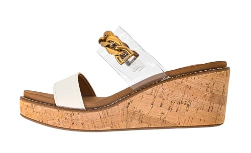 Corkys Footwear Womens Nightcap Wedges With A 2.5 Inch Heel, Corkys Signature Soft Memory Foam EVA Insoles For All Day Wear, A Slip-on Design, And Two Straps With A Chunky Chain, Perfect For A Night On The Town