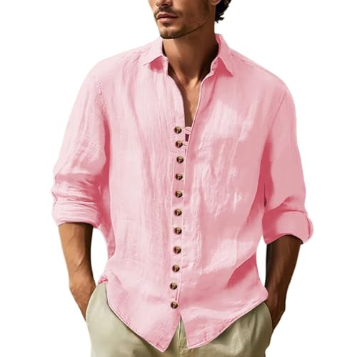 Chemise en lin supérieure pour homme manches longues coupe ajustée et finitions premium