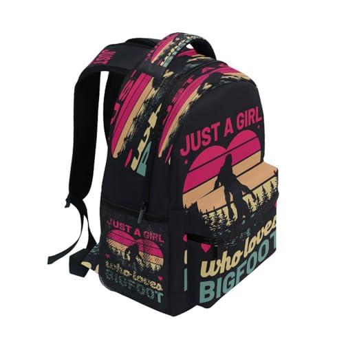 Bigfoot Vintage Funny 3D Print School Backpack Boys Girls Kids Large Capacity Daypack Travel 17in2