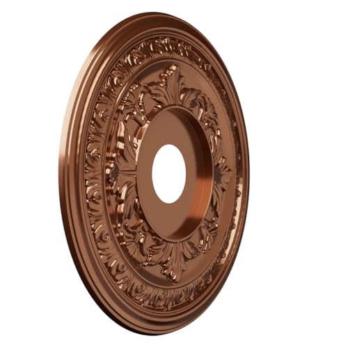 Image of 19 inchOD x 3 1 /2 inchID x 1 inchP Baltimore Thermoformed PVC Ceiling Medallion (Fits Canopies up to 7 3 /4 inch), Bright Coat Dark Bronze
